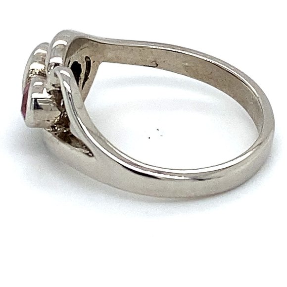 Rubellite .75ct Platinum Finish Solid Silver Ring - Picture 5 of 5